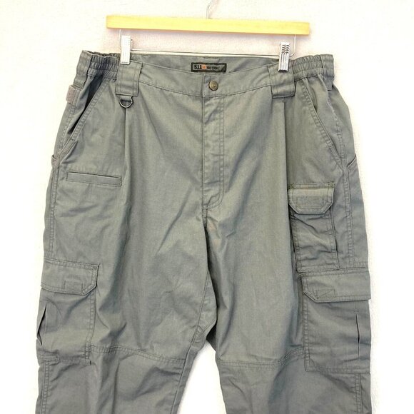 5.11 Tactical Men's Cargo Pants 38x30 Gray Flex Elastic Pockets Ripstop 210622 - Picture 2 of 16